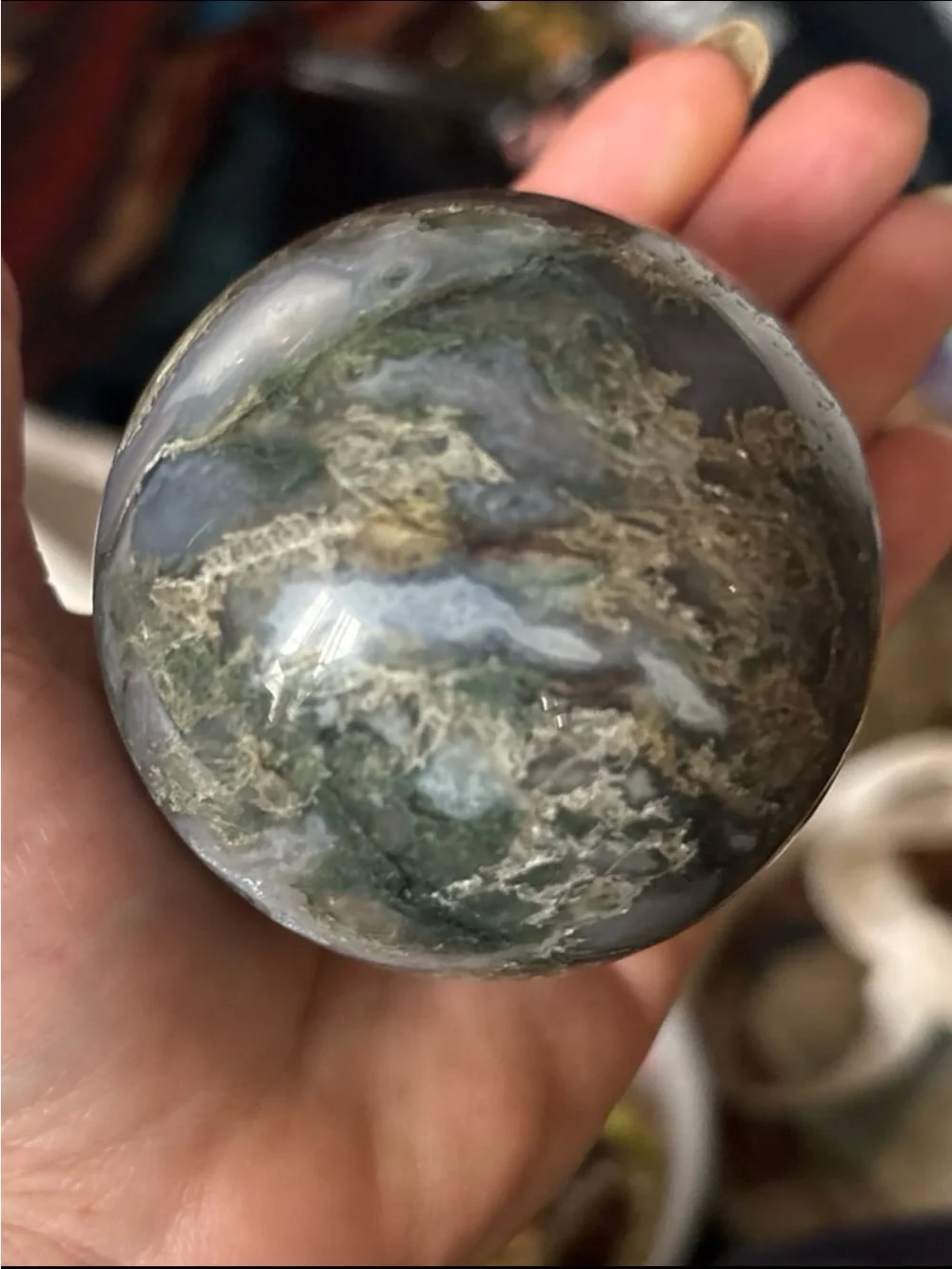Blue Moss Agate Sphere